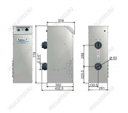 Водонагреватель Midi Heat EHD. 36 кВт. 3х12. 380В. цифровой . тэн титан